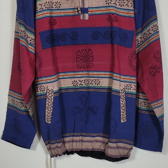 Vintage Kathmandu Southwestern Hoodie Jacket Size XL Unisex Aztec Indie Pattern - Picture 3 of 11